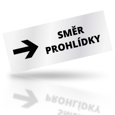 Směr prohlídky 05 - obdelníkové označení