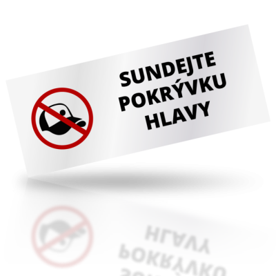 Sundejte pokrývku hlavy - obdelníkové označení