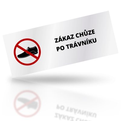 Zákaz chůze po trávníku - obdelníkové označení