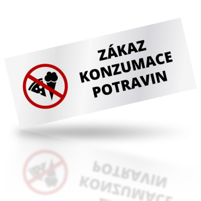 Zákaz konzumace potravin - obdelníkové označení