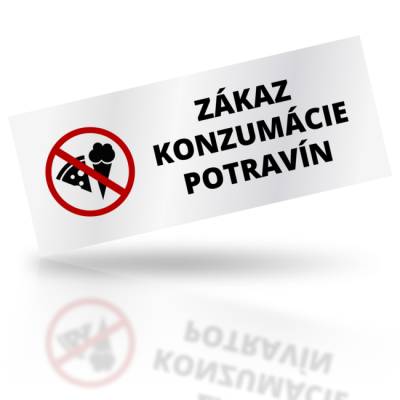 Zákaz konzumácie potravín - obdelníkové označení
