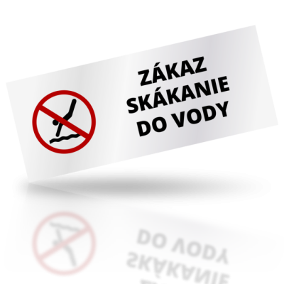 Zákaz skákanie do vody - obdelníkové označení