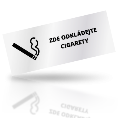 Zde odkládejte cigarety - obdelníkové označení