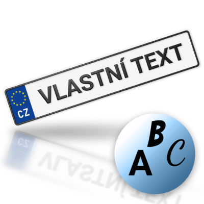 Vlastní text - imitace značky auta
